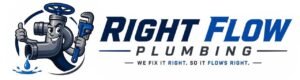 Right Flow Plumbing logo: We fix it right. So it flows right.